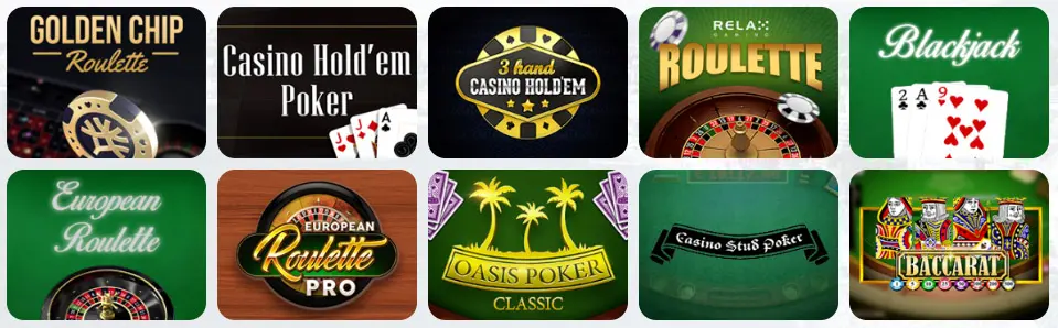 Jeux de table au ENZO CASINO