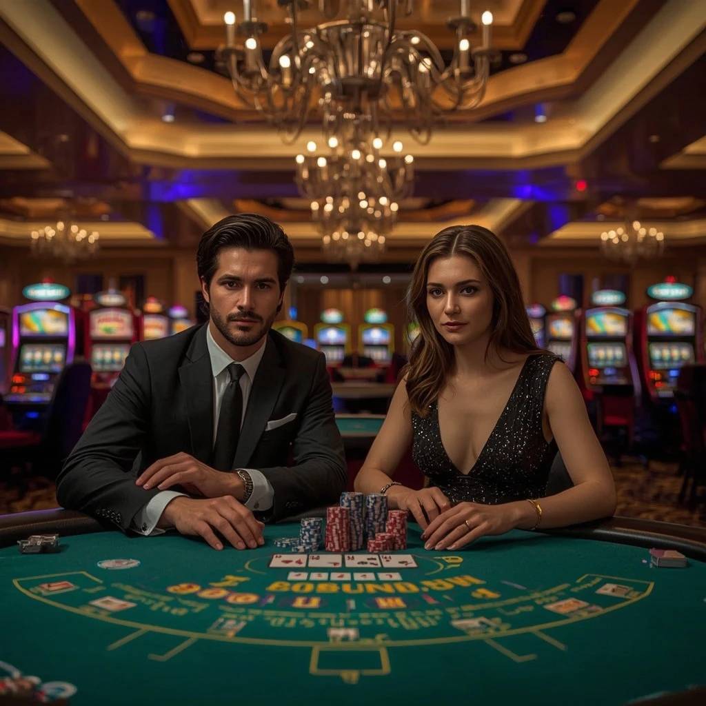 Deux joueurs de poker dans un ENZO CASINO